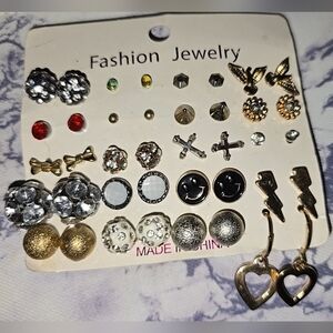 Gold and Silver Fashion Jewelry Earring Set